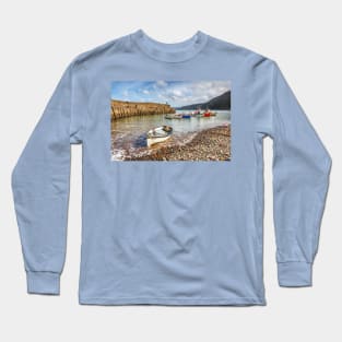 Clovelly Harbour fishing Boats, North Devon, England Long Sleeve T-Shirt